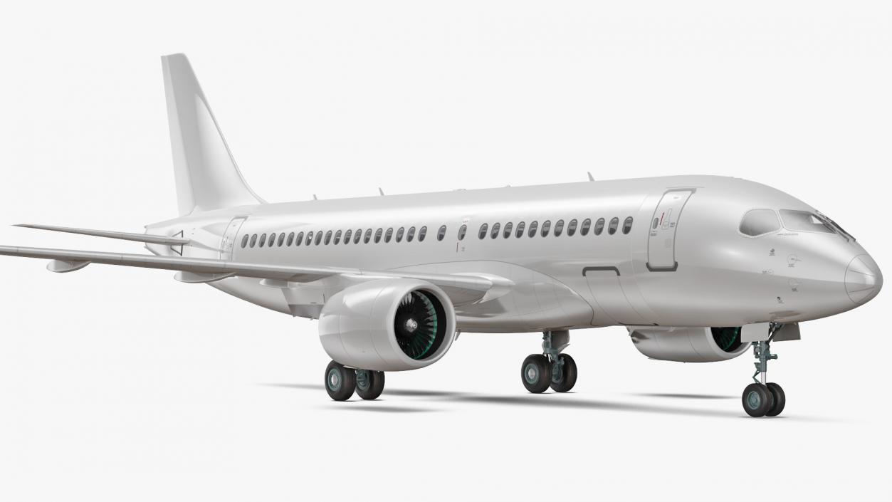 3D Airbus A220 100 Detailed Interior Generic