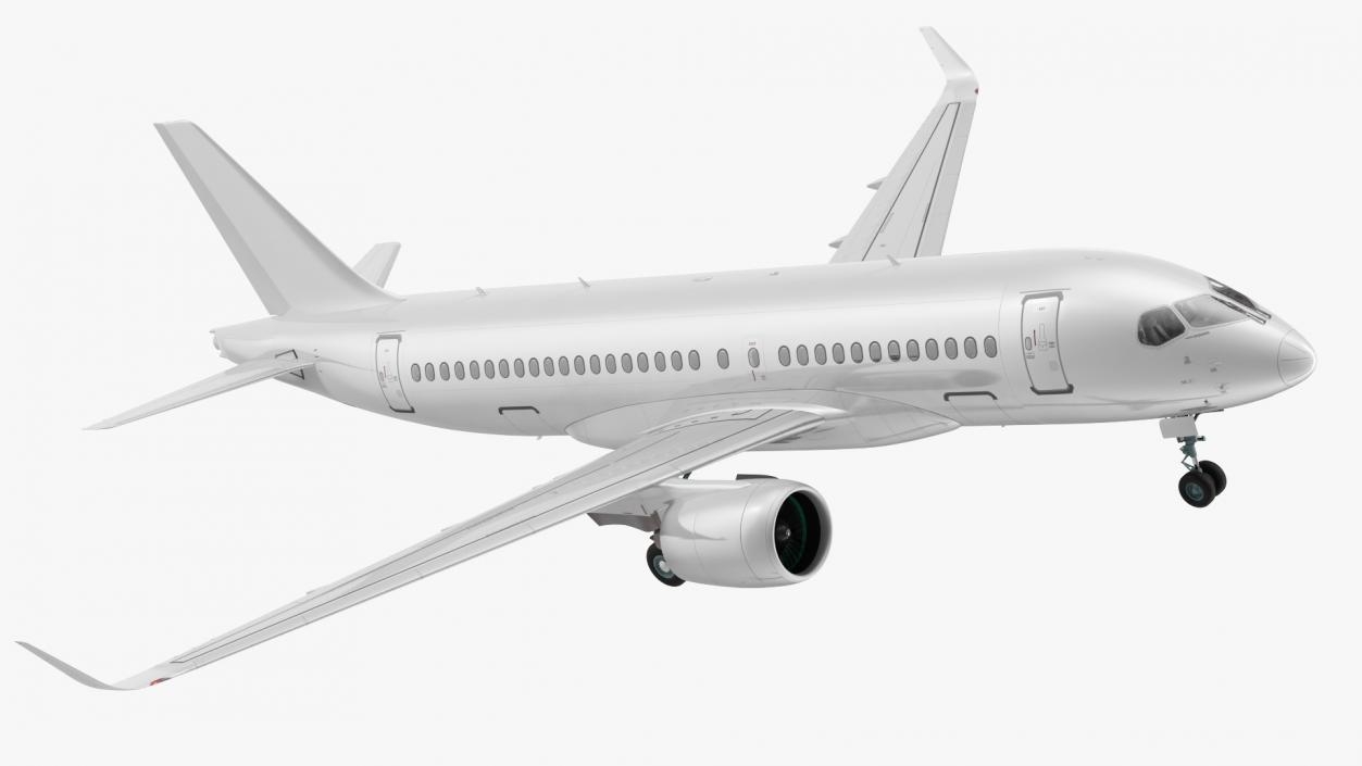 3D Airbus A220 100 Detailed Interior Generic