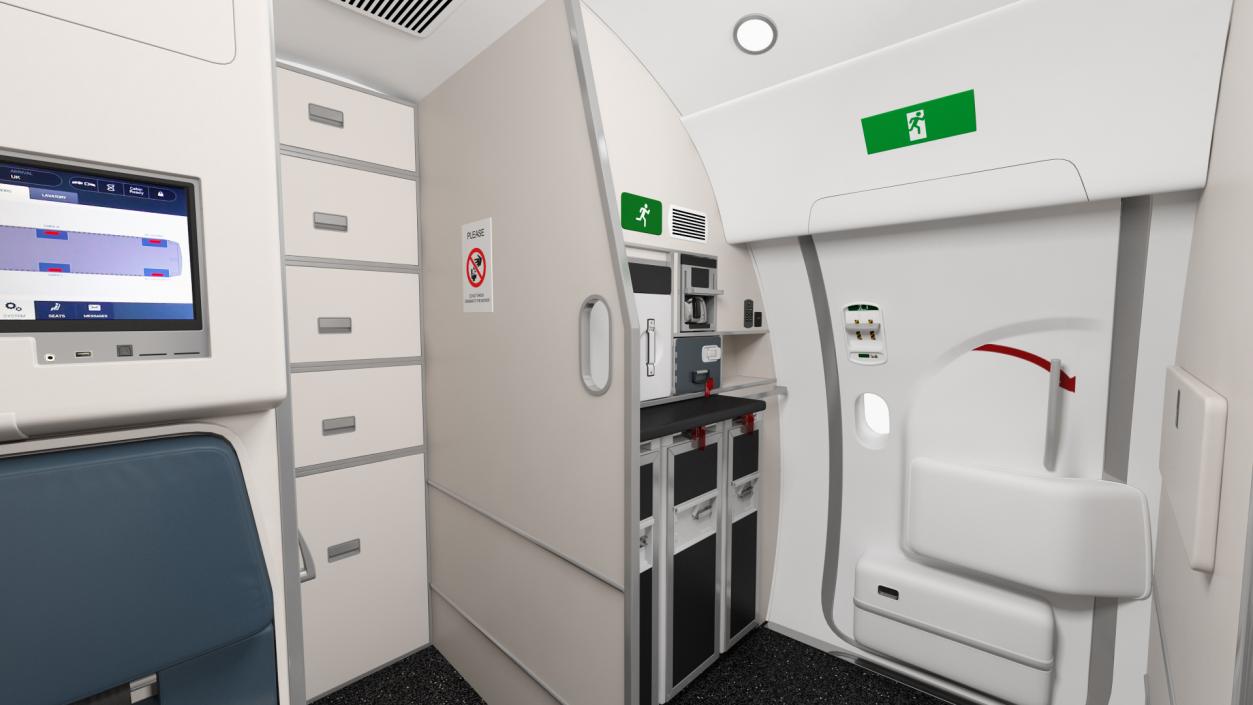 3D Airbus A220 100 Detailed Interior Generic