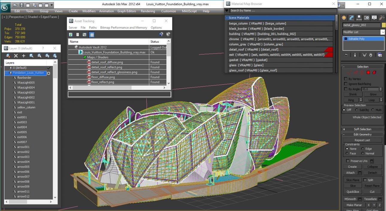 3D Modern Foundation Building