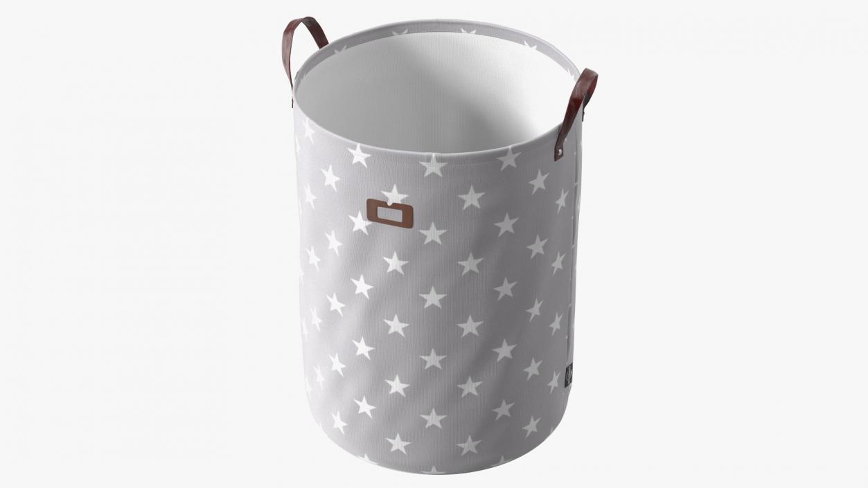 Freestanding Laundry Basket Gray 3D