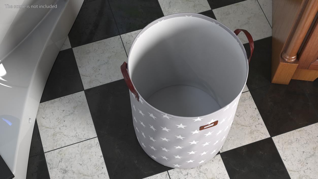 Freestanding Laundry Basket Gray 3D