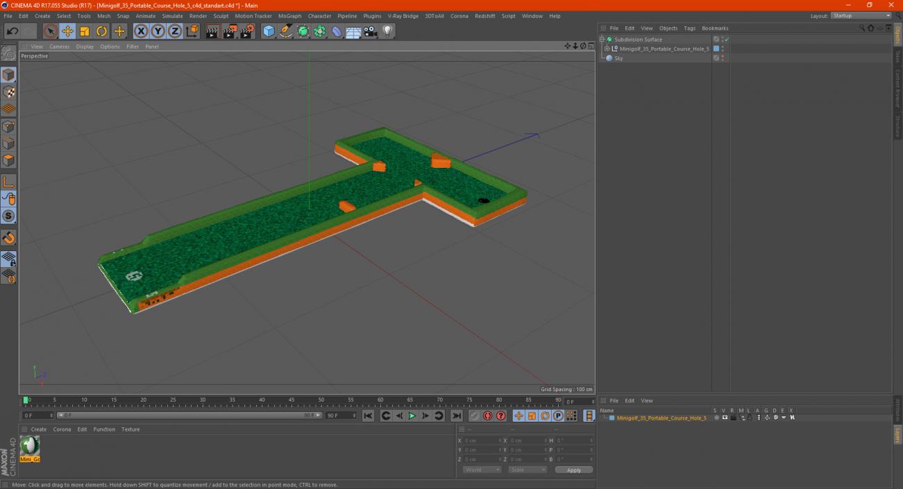 Minigolf 35 Portable Course Hole 5 3D model