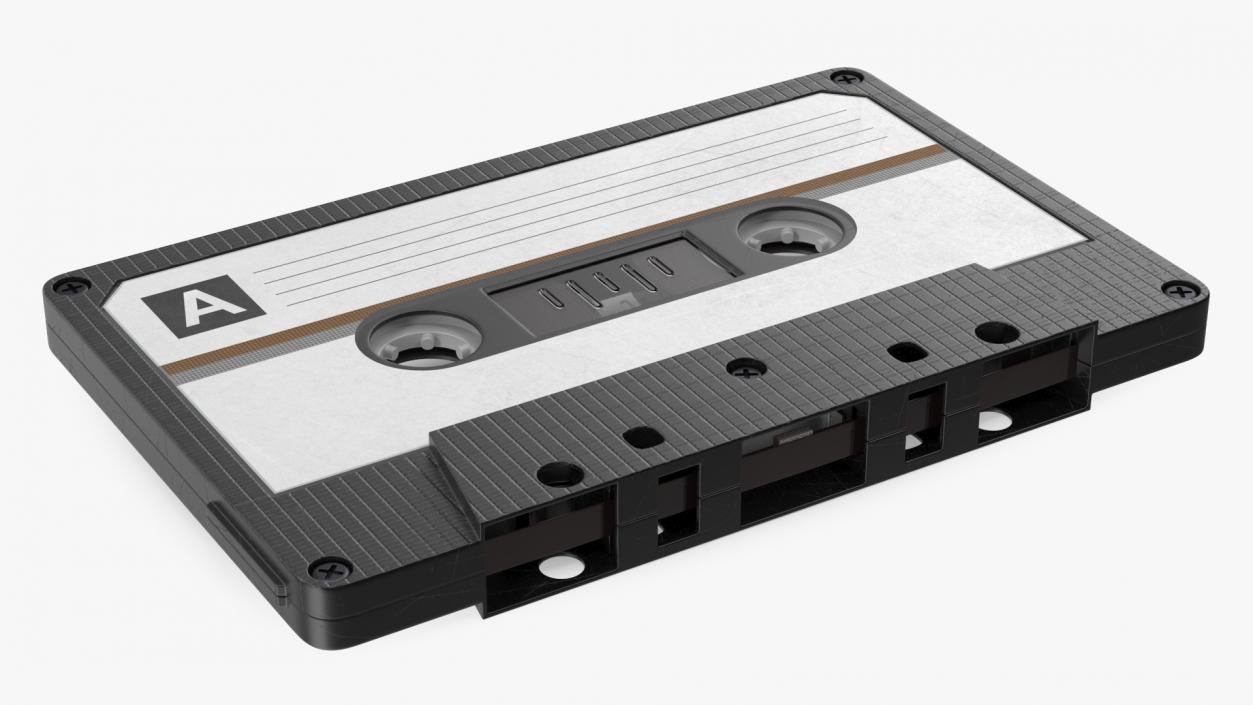 Black Cassette Tape 3D model