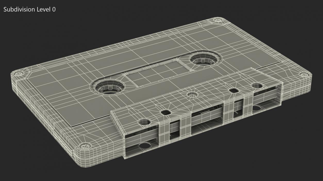 Black Cassette Tape 3D model