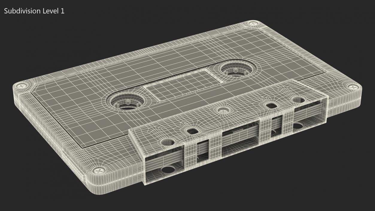 Black Cassette Tape 3D model