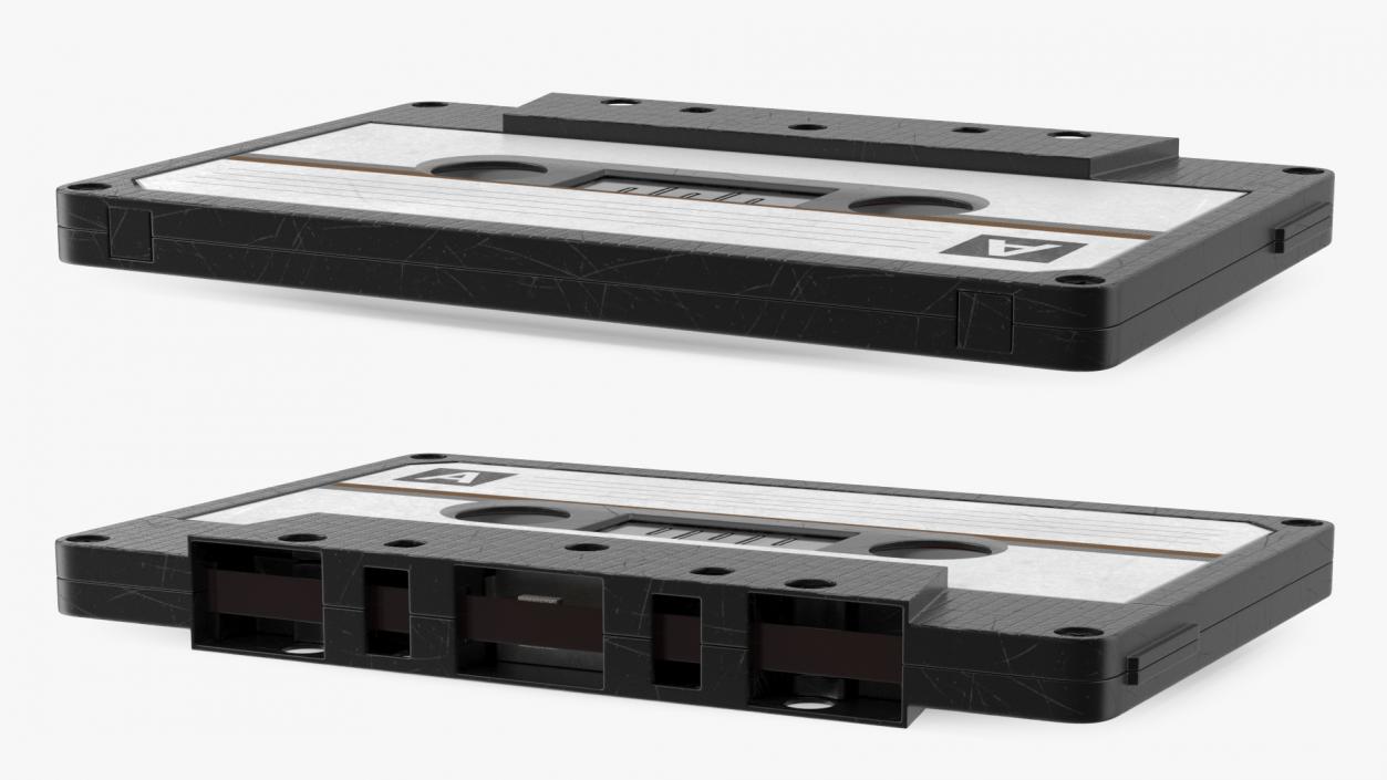 Black Cassette Tape 3D model