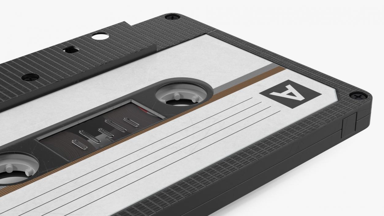 Black Cassette Tape 3D model