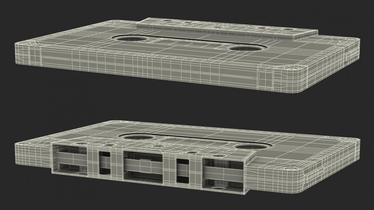 Black Cassette Tape 3D model