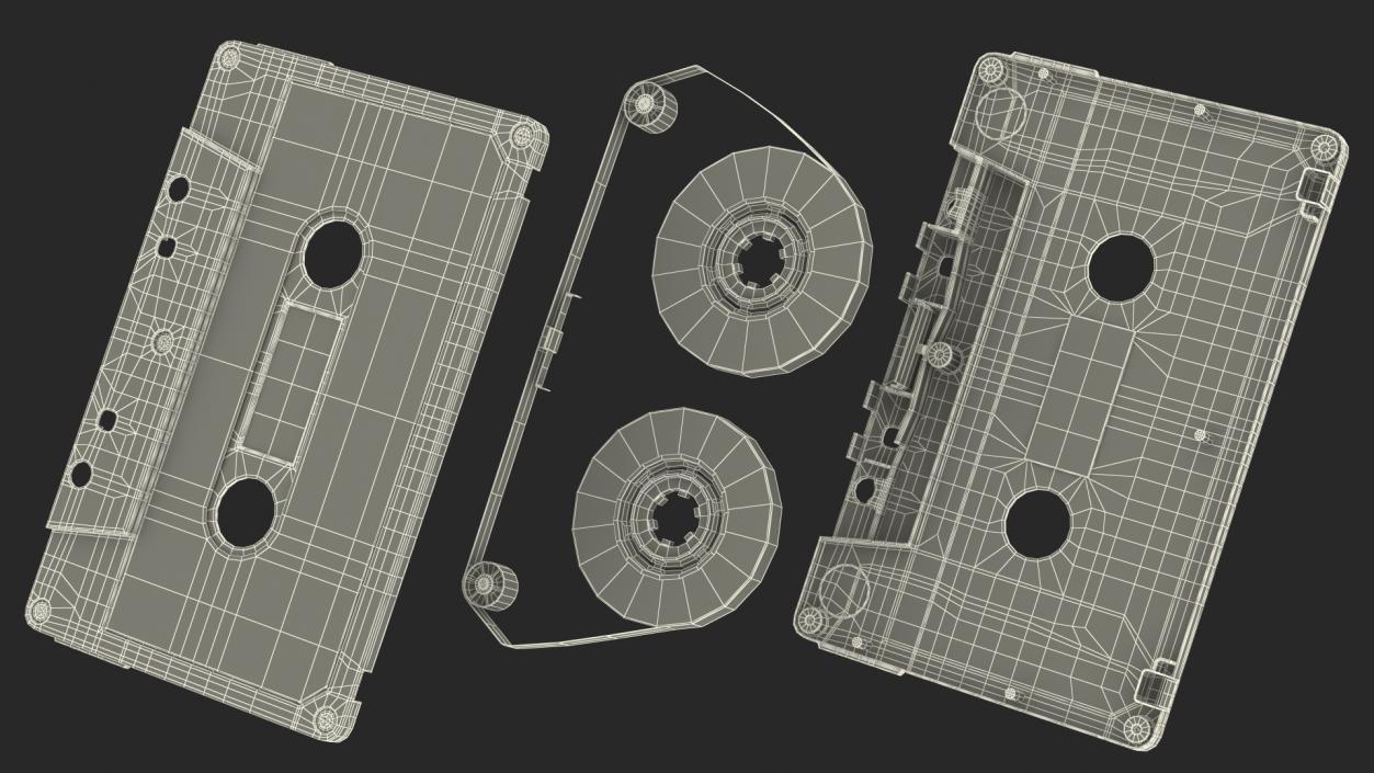 Black Cassette Tape 3D model