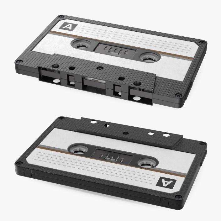 Black Cassette Tape 3D model