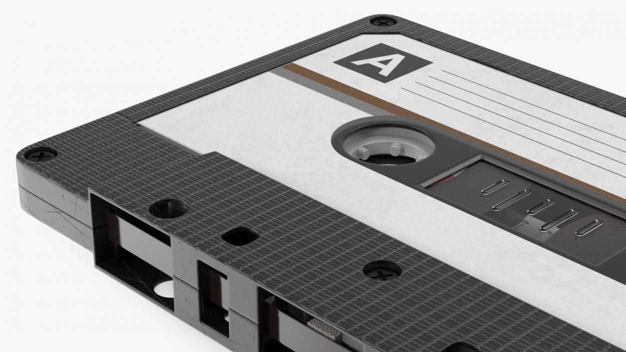 Black Cassette Tape 3D model