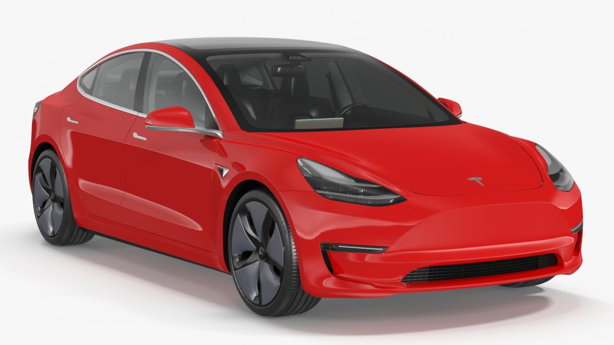 Tesla with Aero Wheel Cower Accessories 3D model