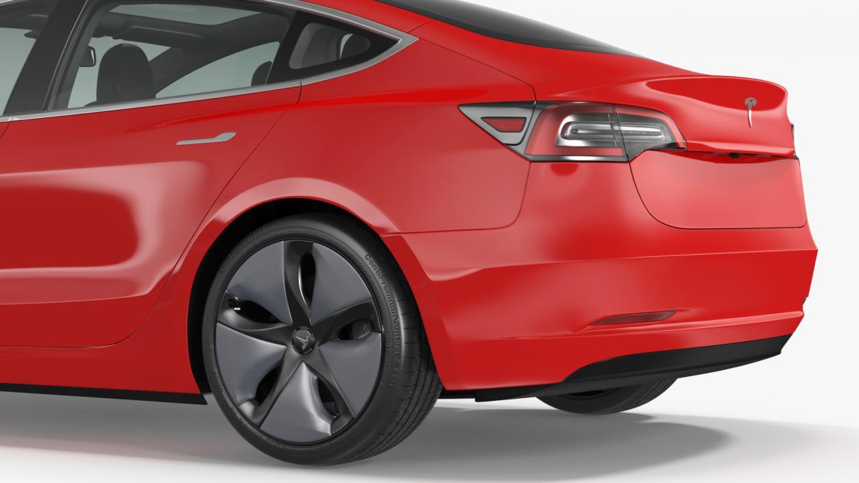 Tesla with Aero Wheel Cower Accessories 3D model