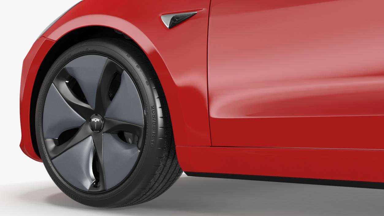 Tesla with Aero Wheel Cower Accessories 3D model