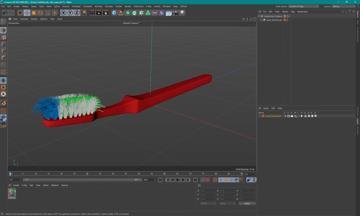 3D model Used Toothbrush