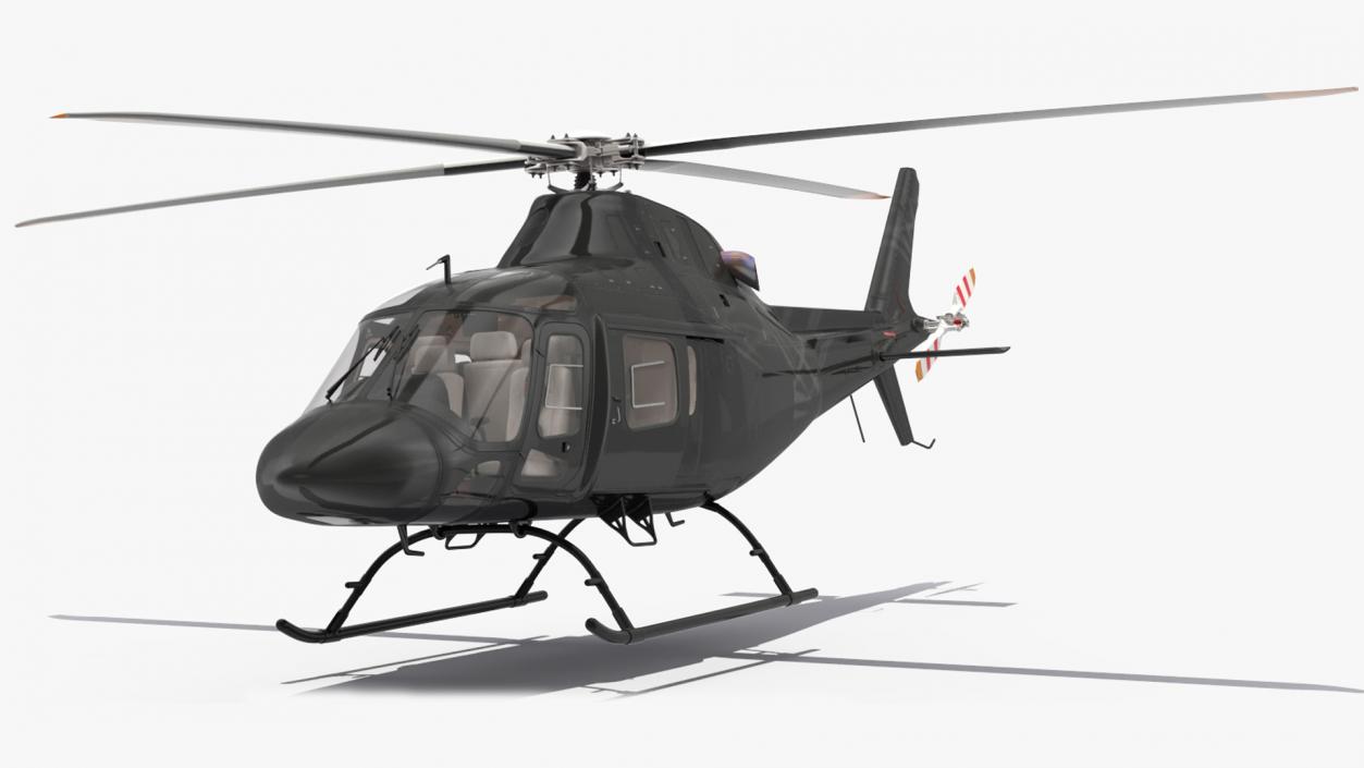 3D model Utility Helicopter Black Rigged for Cinema 4D