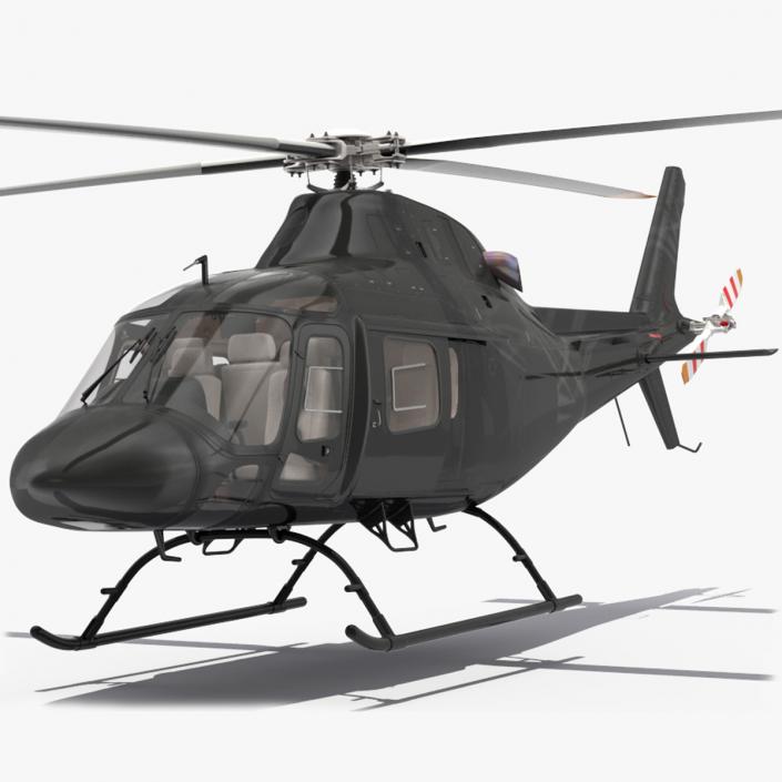 3D model Utility Helicopter Black Rigged for Cinema 4D