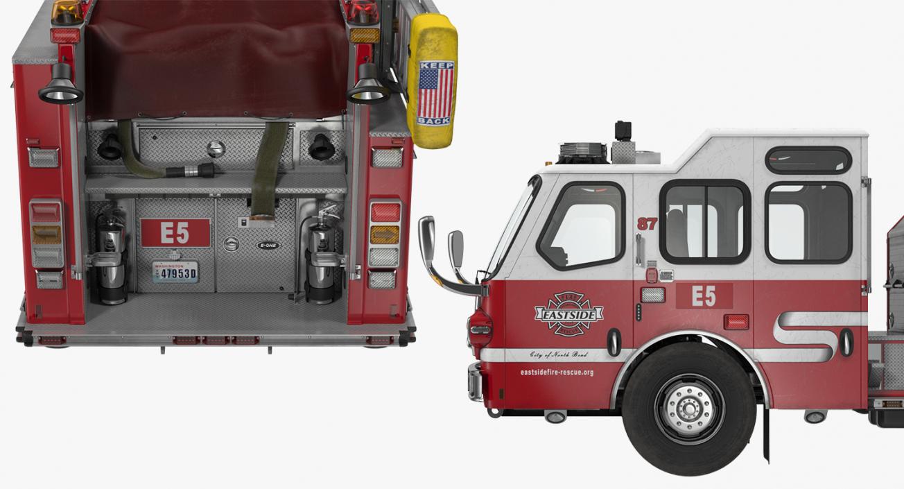 Rigged Pumper Truck and Firefighters Collection 3D