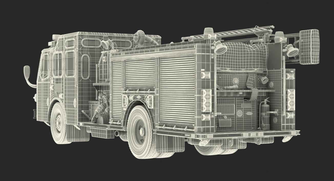 Rigged Pumper Truck and Firefighters Collection 3D