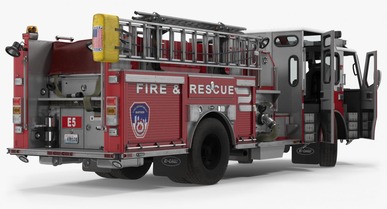 Rigged Pumper Truck and Firefighters Collection 3D