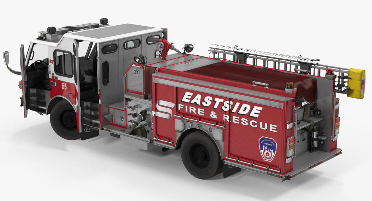 Rigged Pumper Truck and Firefighters Collection 3D