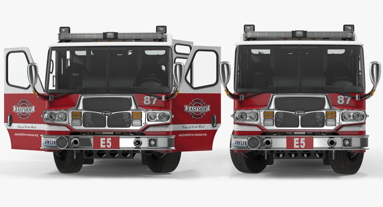 Rigged Pumper Truck and Firefighters Collection 3D