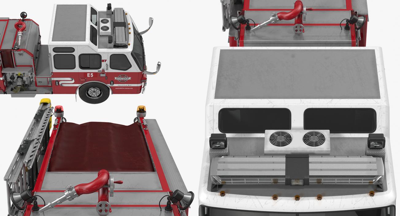 Rigged Pumper Truck and Firefighters Collection 3D