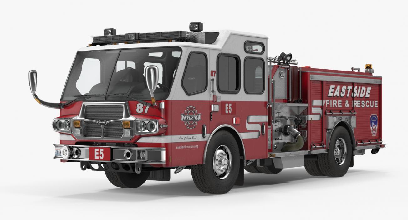 Rigged Pumper Truck and Firefighters Collection 3D