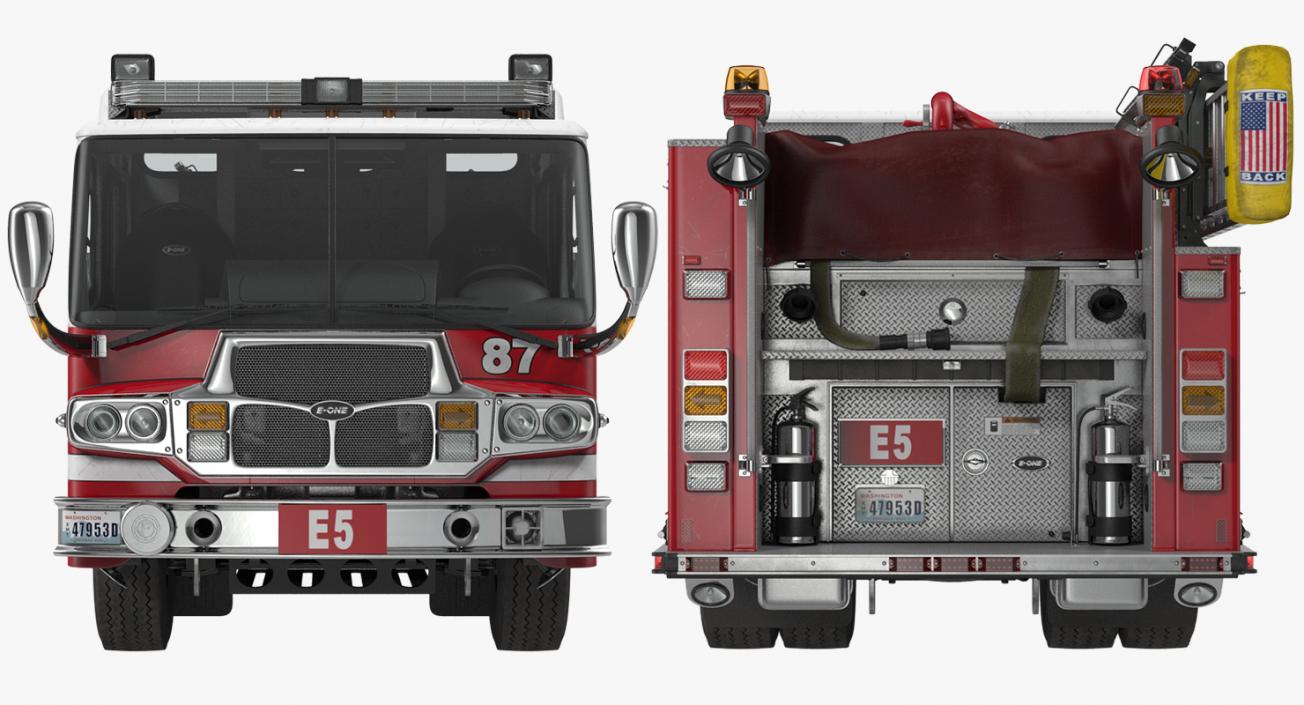 Rigged Pumper Truck and Firefighters Collection 3D