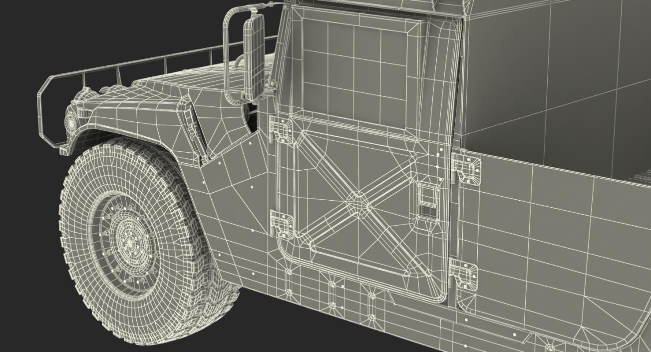 3D HMMWV M998 Simple Interior Desert model