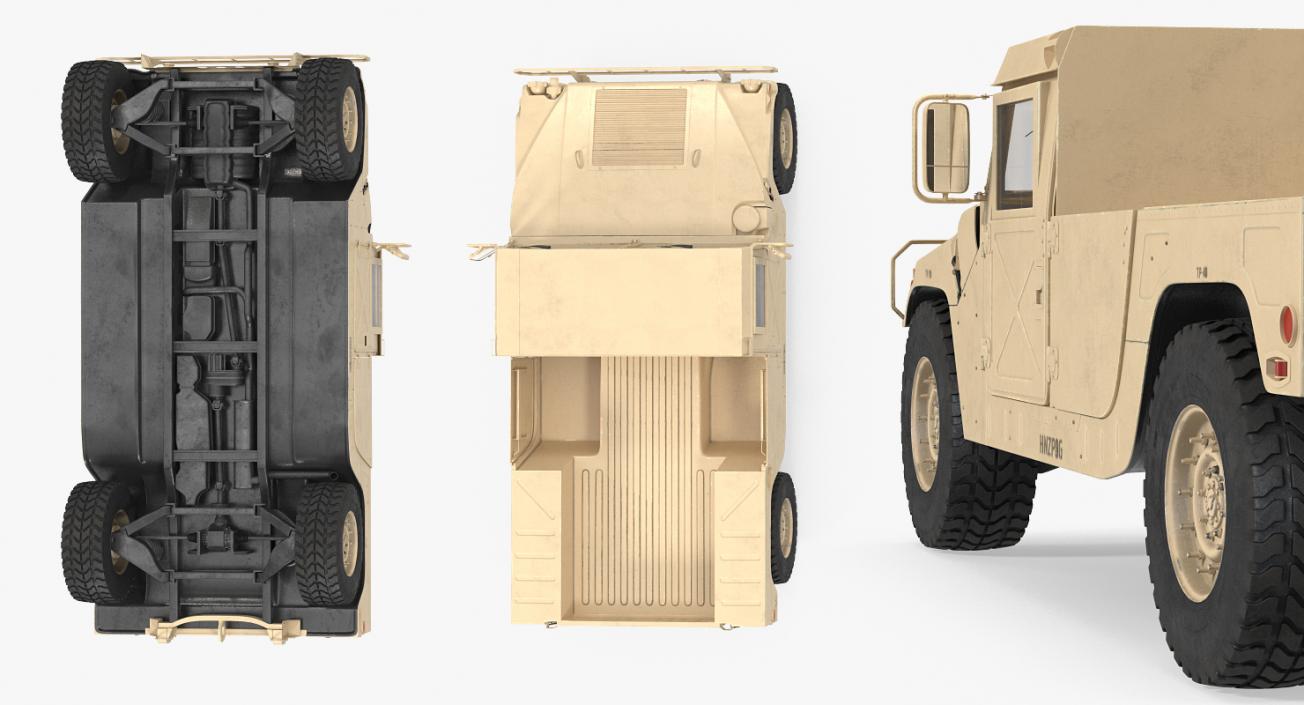 3D HMMWV M998 Simple Interior Desert model