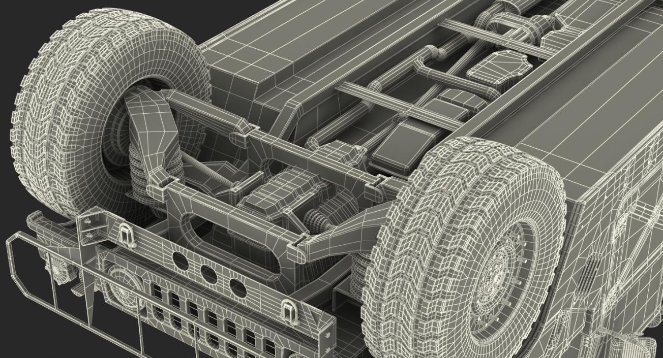 3D HMMWV M998 Simple Interior Desert model