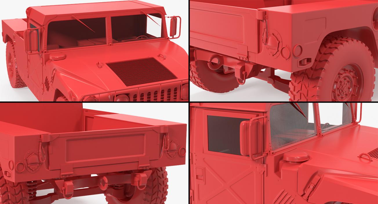 3D HMMWV M998 Simple Interior Desert model