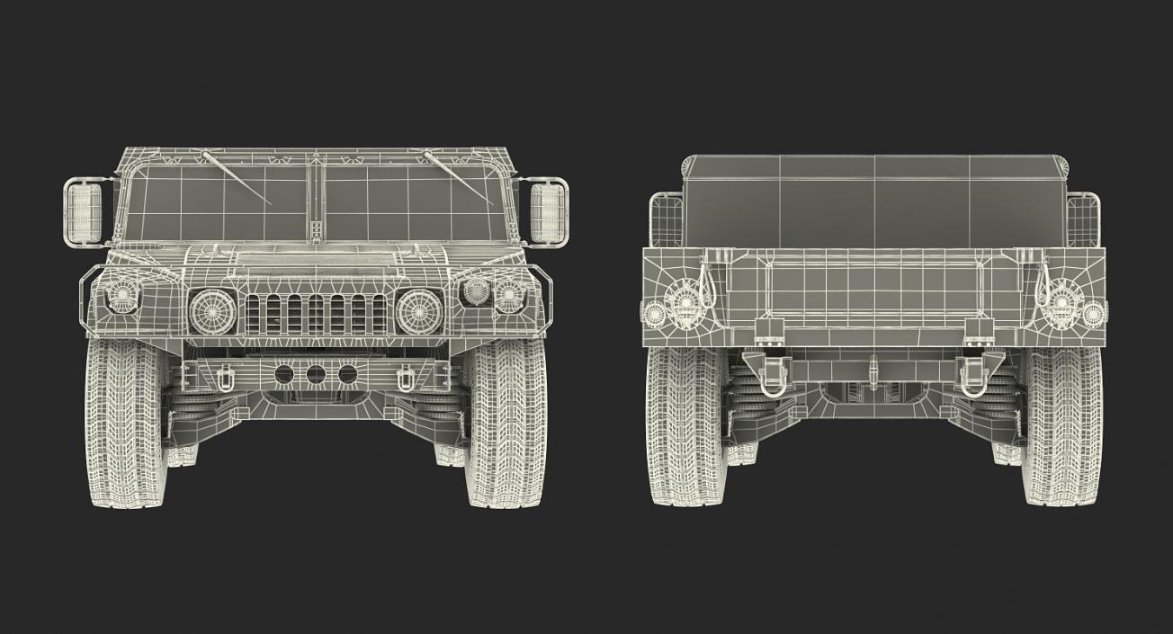 3D HMMWV M998 Simple Interior Desert model