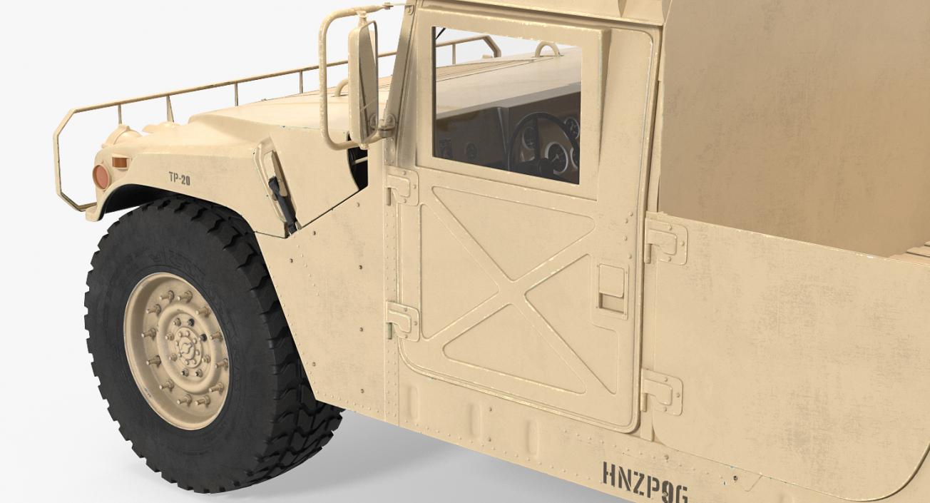 3D HMMWV M998 Simple Interior Desert model