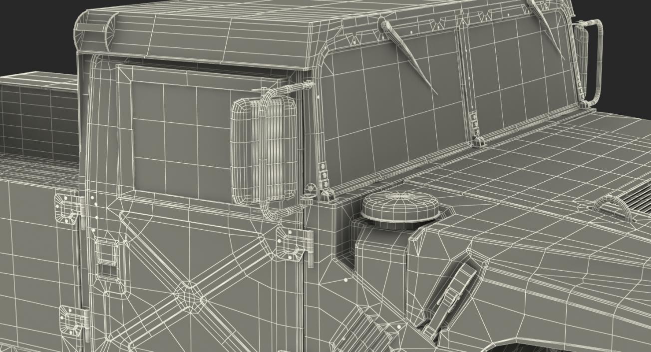 3D HMMWV M998 Simple Interior Desert model