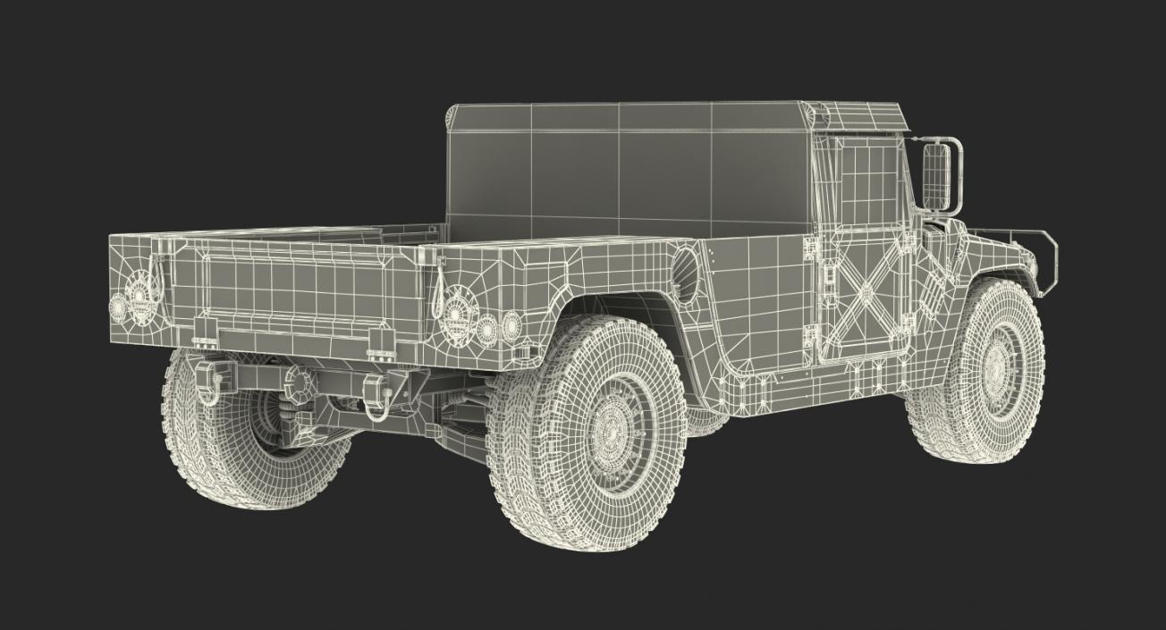 3D HMMWV M998 Simple Interior Desert model