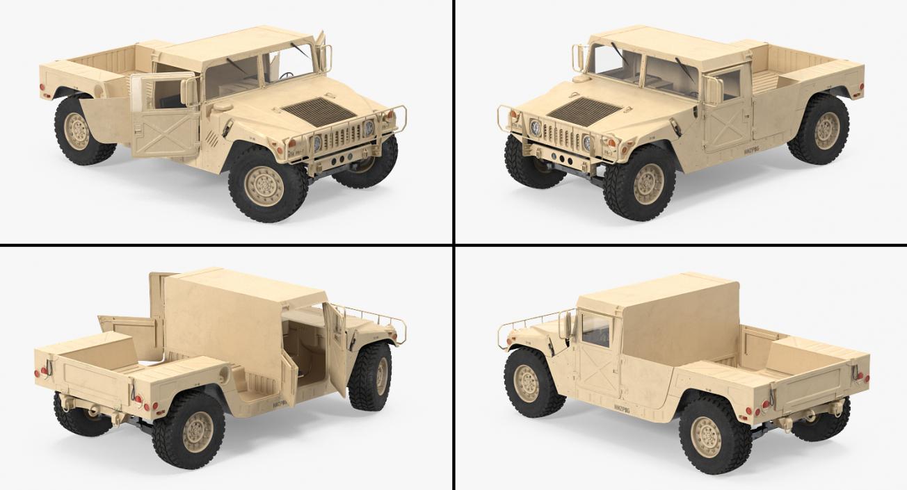 3D HMMWV M998 Simple Interior Desert model