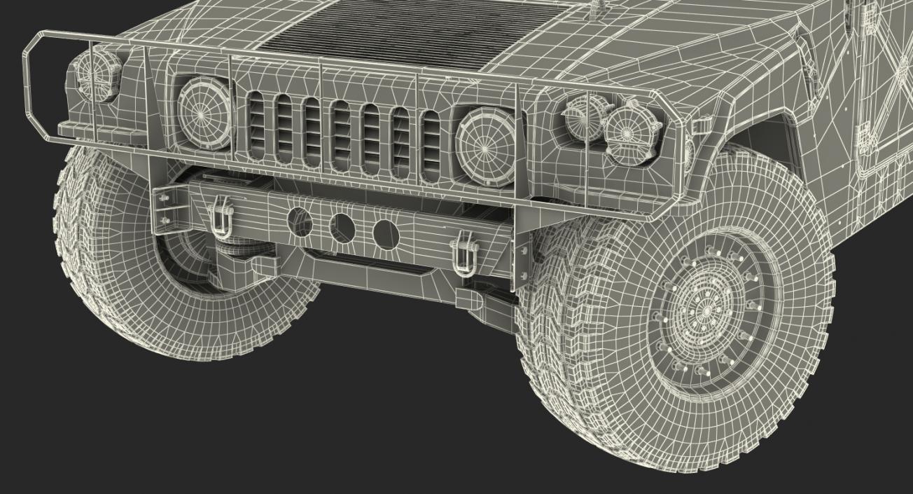 3D HMMWV M998 Simple Interior Desert model