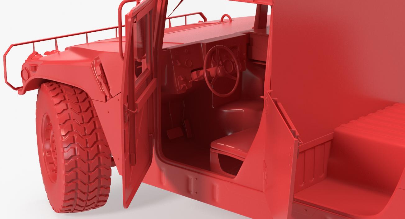 3D HMMWV M998 Simple Interior Desert model