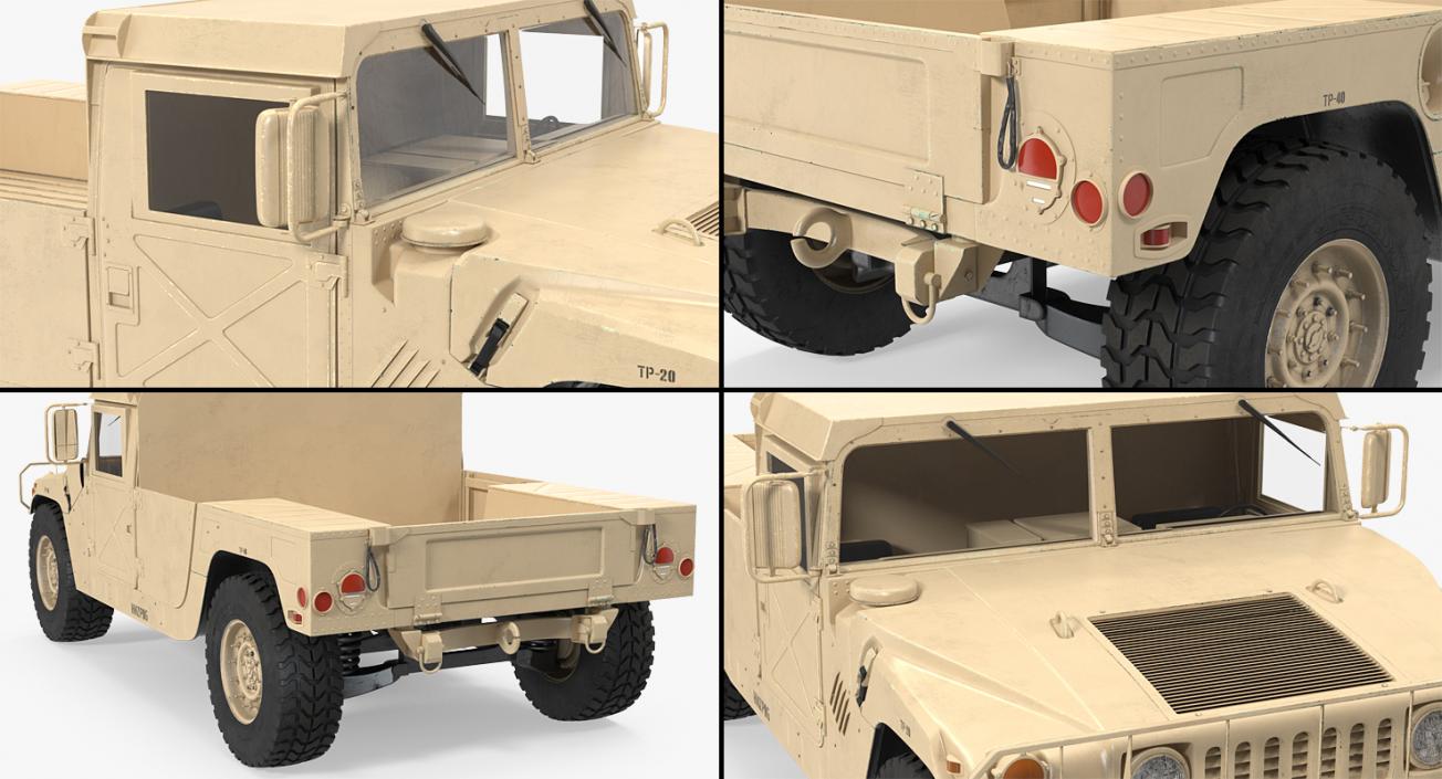 3D HMMWV M998 Simple Interior Desert model