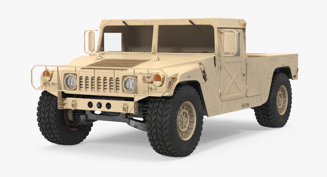 3D HMMWV M998 Simple Interior Desert model