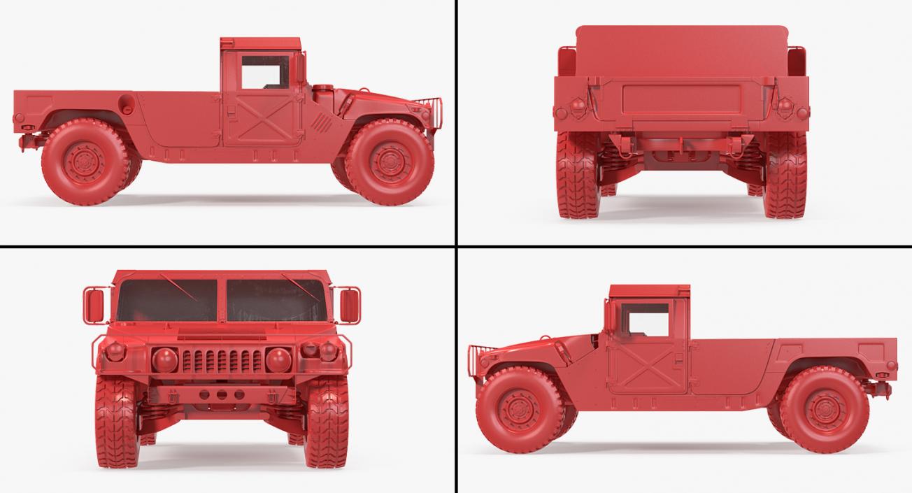 3D HMMWV M998 Simple Interior Desert model