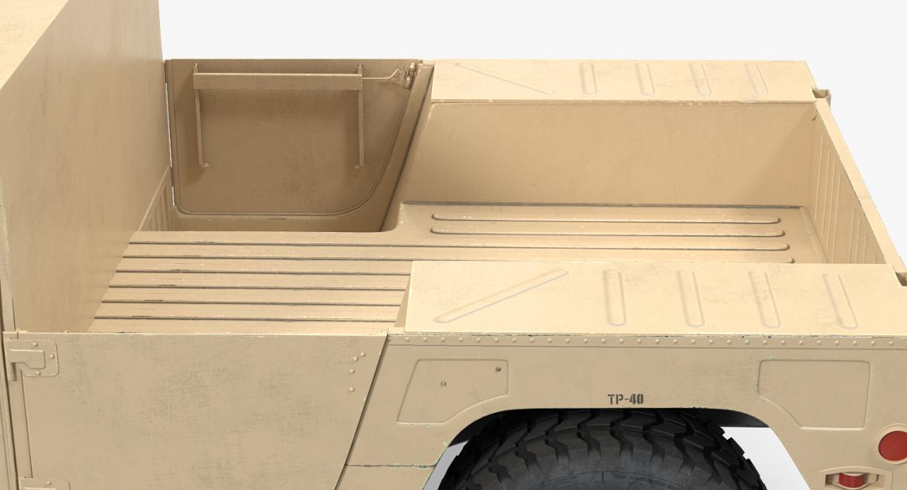 3D HMMWV M998 Simple Interior Desert model