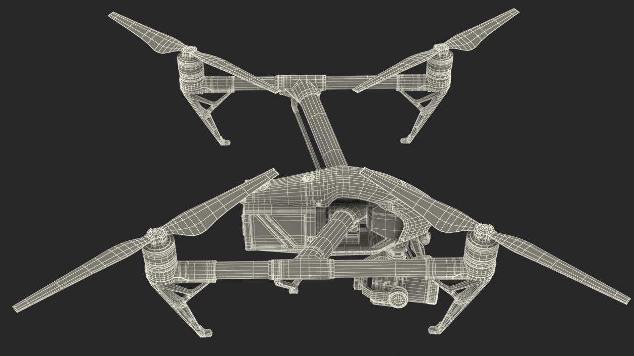 3D DJI Inspire 2 with Zenmuse X7 Camera Rigged model