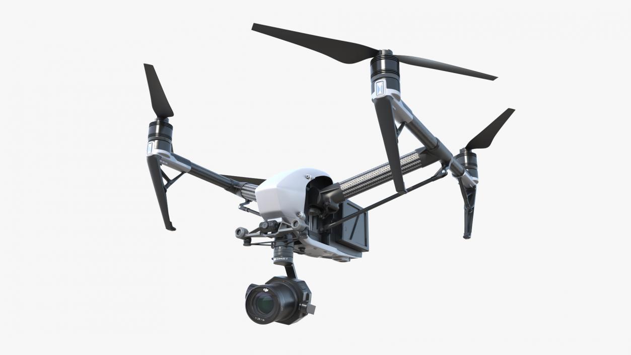 3D DJI Inspire 2 with Zenmuse X7 Camera Rigged model