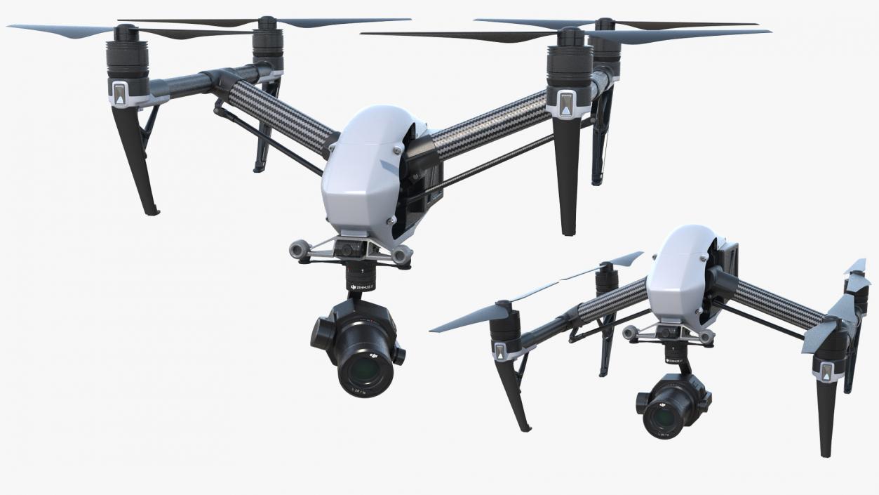 3D DJI Inspire 2 with Zenmuse X7 Camera Rigged model