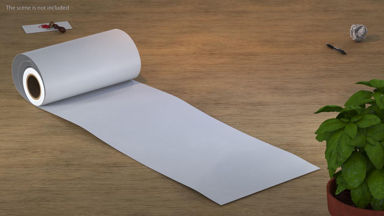 3D model Wrapping Paper in a Roll White