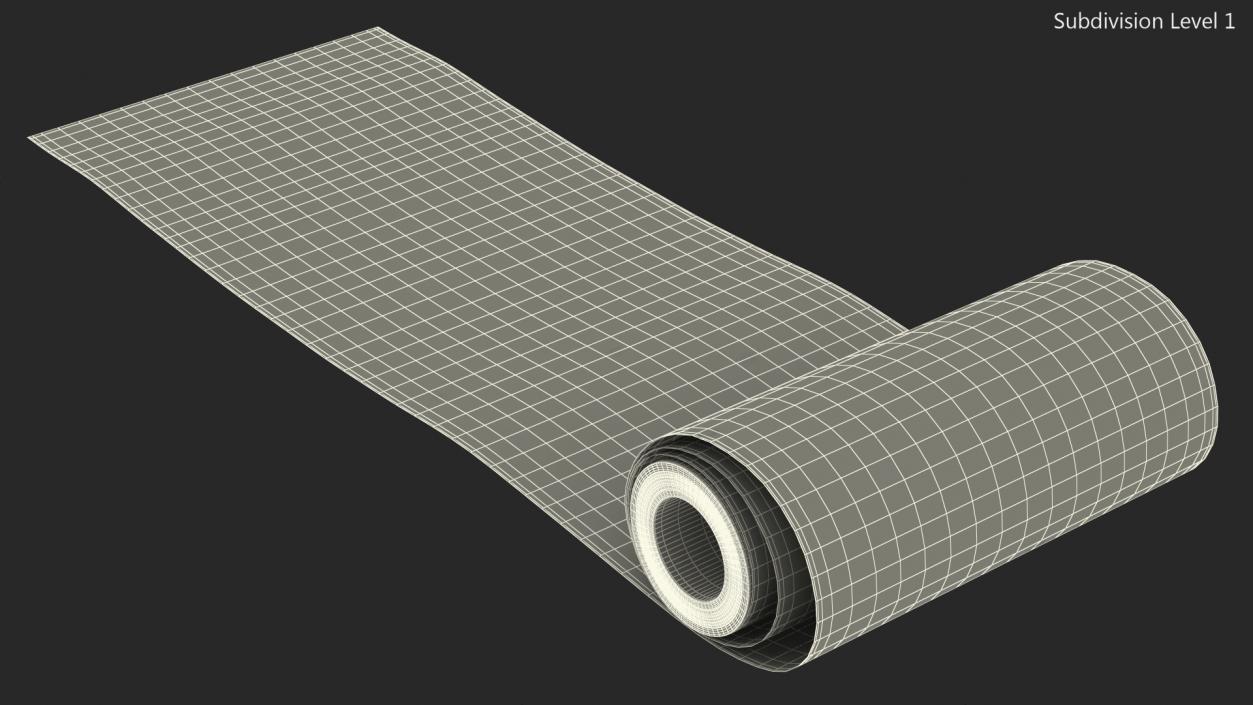 3D model Wrapping Paper in a Roll White